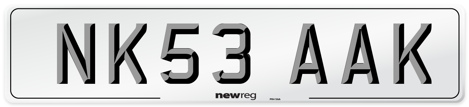 NK53 AAK Number Plate from New Reg